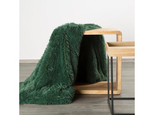 Jemná chlpatá deka s vysokým vlasom - Tifany, zelená 170 x 210 cm